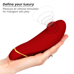 Womanizer Premium 2 Klitorisstimulator im Größenvergleich mit Handmaß