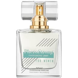 PheroStrong Just for Women Pheromon-Parfum von der Seite, Flakonhals und Verschluss im Detail