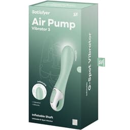 Satisfyer Air Pump Vibrator 3 mit USB-Ladekabel aus leicht erhöhter Perspektive