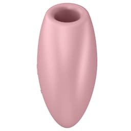 Satisfyer Cutie Heart Klitoris-Stimulator in Herzform aus Silikon neben der Produktverpackung liegend