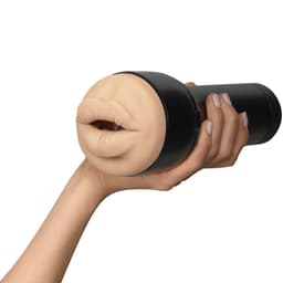 Kiiroo Feel Victoria June Mouth Stroker mit abgenommener Kappe und sichtbarer Innenhülle