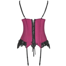 Livco Corsetti Agrafena Set in Burgunderrot Nahaufnahme des burgunderroten Materials am Oberrand