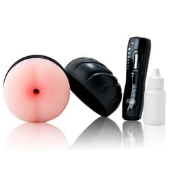 Baile Anus-Masturbator mit Vibrator von der Seite, Öffnung und Kanal im Detail