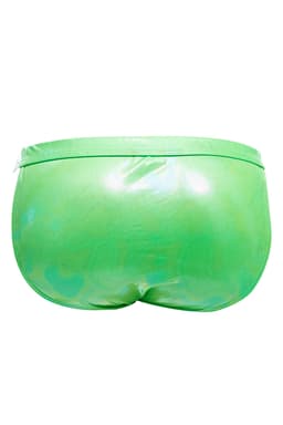 Cut4Men Tanga-Slip mit Clipverschluss in Grün, seitliche Ansicht im Ganzen