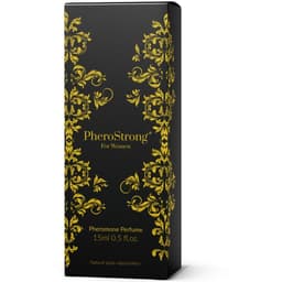 Verpackung des PheroStrong Pheromone for Women Pheromon-Parfums für Frauen mit Angabe des Inhalts