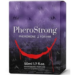 PheroStrong J for Him Pheromon-Parfum für Männer, Flakon neben der Faltschachtel