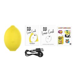 Verpackung des Romp Lemon Crush Klitorisstimulators in Studioaufnahme