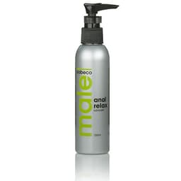 Cobeco Male Anal Relax Gleitmittel, Rückseite der Flasche mit Etikett
