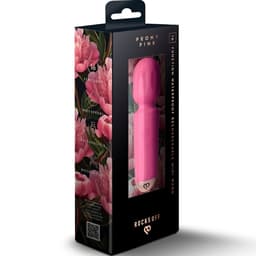 Rocks-Off Mini Wand Mini-Stabvibrator, liegend auf hellem Untergrund von oben fotografiert