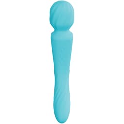 Lelo Switch Wanda doppelseitiger Vibrator, in der Hand gehalten, Größenverhältnis erkennbar