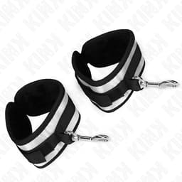 Kink Handgelenkfesseln in Grau mit 23 cm Gesamtlänge, Handgelenkfesseln der Kink BDSM-Serie im Karton