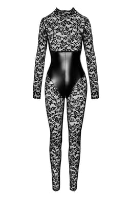 Noir Handmade Catsuit am Körper getragen, seitliche Ansicht
