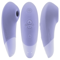 Womanizer Enhance Klitorisstimulator mit Pleasure Air, Seitenansicht mit breitem Stimulationskopf