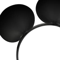 Coquette Chic Desire Stirnband mit Mäuseohren aus veganem Leder, Seitenansicht des aufgesetzten Stirnbands