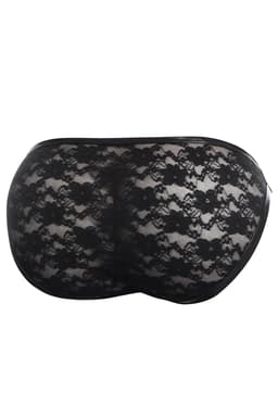 Cut4Men Bikini-Slip aus Spitze mit Bulge-Effekt in Schwarz, seitliche Ansicht im Ganzen