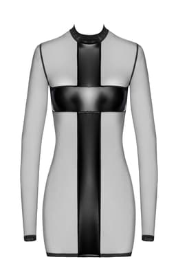Noir Handmade F369 Crossfire Minikleid in Schwarz, weitere Nahaufnahme des Materials