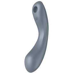 Satisfyer Curvy Trinity 1 Druckwellenvibrator aus Silikon und ABS in der Hand gehalten im Größenvergleich