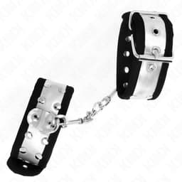 Kink Handgelenkfesseln in Schwarz/Silber mit 30 cm Gesamtlänge