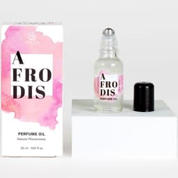 Verpackung des SecretPlay Afrodis Parfümöls mit Pheromonen – Studioaufnahme auf hellem Hintergrund