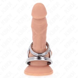Kink Chrom-Penisring Modell 1 von der Seite, Anordnung der drei Ringe sichtbar