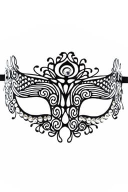 Venezianische Maske BL274620 von Be Lily in Schwarz, komplette Gesamtansicht