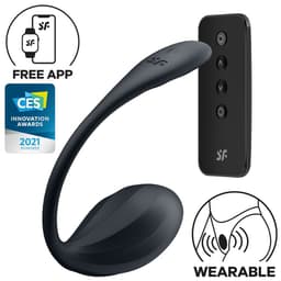 Satisfyer Ribbed Petal G-Punkt-Stimulator in Schwarz in scharfer Detailaufnahme