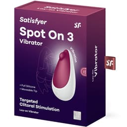 Verpackung des Satisfyer Spot On 3 Klitoris-Vibrators in Berry