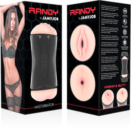 Verpackung des Jamyjob Randy Doppelloch-Masturbators von Jamyjob