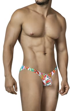 Cut4Men SPX Slip mit buntem Tropical-Print, Gesamtansicht der Herrenunterwäsche von vorn