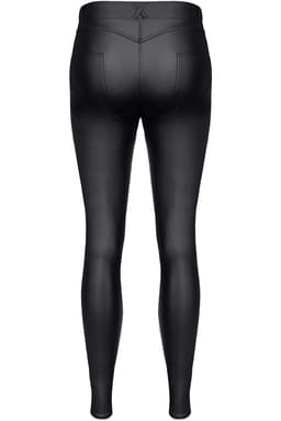 Demoniq Black Rose Giulia – schwarze Leggings im Wetlook, Ansicht im Ganzkörper-Look