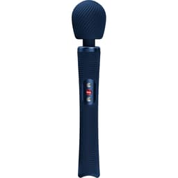 Fun Factory VIM Wand-Vibrator in Nachtblau, Gesamtansicht des Silikonvibrators