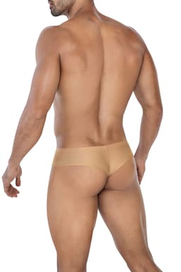 Cut4Men Cheeky-Slip im Hybrid-Schnitt in Sandgold, Rückansicht in voller Länge