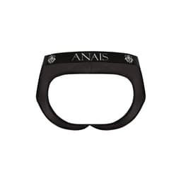 Anais Men Petrol Jockstrap-Bikini in Nahaufnahme des Stoffs, scharfe Detailaufnahme