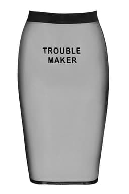Noir Handmade Troublemaker Rock in Schwarz, Detailansicht von Verschluss und Nahtführung