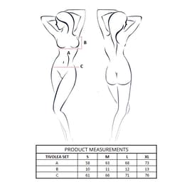 Passion Tivolea Dessous-Set von hinten, Verschluss und Trägerverlauf