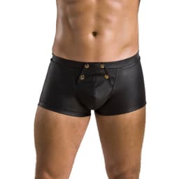 Passion 050 Patrick Boxershorts in Schwarz, Nahaufnahme des Stoffs und der Verarbeitung