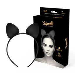 Coquette Chic Desire Stirnband mit Katzenohren aus veganem Leder, Gesamtansicht