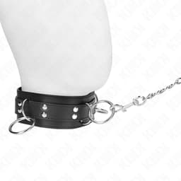 Kink 3-Ring-Halsband mit langer Leine, die drei Ringe in der Detailaufnahme