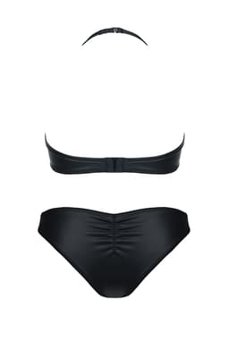 Demoniq Mia Dessous-Set in schwarz, Nahaufnahme des Materials PVC: 100 % Polyester; Wetlook: 95 % Polyester