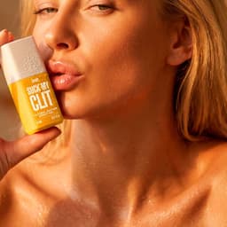 Intt Suck My Clit Gel Tropische Mango, Nahaufnahme des Etiketts mit Inhaltsangabe