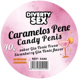 Diablo Picante 20 Penisbonbons Gin Tonic, Nahaufnahme der Bonbons