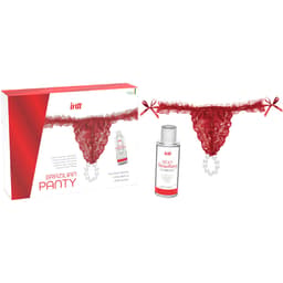 Intt Brazilian Panty Black – Perlenhöschen mit Erdbeer-Gleitgel, 50 ml – Rot, Ansicht 7