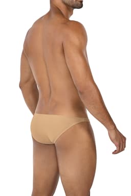 Cut4Men Low-Rise-Slip mit Bulge-Effekt in Sandgold, Rückansicht in voller Länge