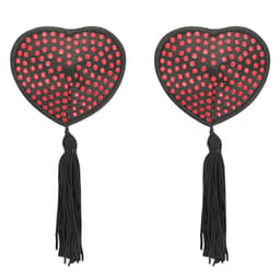 Coquette Chic Desire selbstklebende Nippelabdeckungen in Schwarz, beide Abdeckungen übereinandergelegt