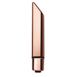 Rocks-Off Bamboo Gold Bullet-Vibrator, Gesamtansicht in scharfer Nahaufnahme