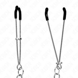 Schmale Klemme der Kink Nippelklemmen mit dicker Kette von der Seite