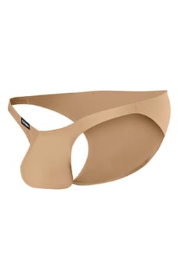 Cut4Men Low-Rise-Slip mit Bulge-Effekt in Sandgold, Detailansicht des Bulge-Bereichs