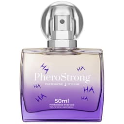 PheroStrong J for Him Pheromon-Parfum für Männer, Flakon von der Seite mit Sprühkopf