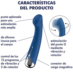 Satisfyer Spinning G-Spot 1 mit magnetischem USB-Ladekabel in natürlichem Licht fotografiert