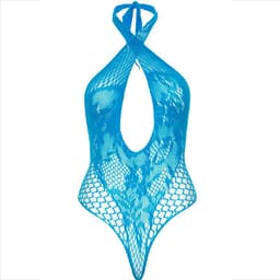 Leg Avenue Teddy Halter flach ausgelegt, Schnittführung des Bodys erkennbar
